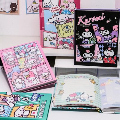 Sanrio A5 Colorful Inner Pages Notebook | 16 Unique Page Styles | 96 Sheets | Kawaii Gift Shop