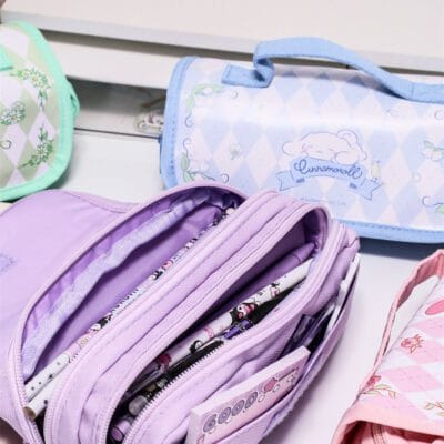 Sanrio Double-Layer Pencil Case with Handle | Kawaiigiftshop