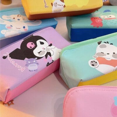 Cute PU Large Capacity Stationery/Make up Pouch-Cinna/Kuku/Pocha/Pompom/Melo/Hangy | Kawaiigiftshop