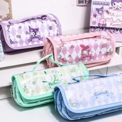 Sanrio Double-Layer Pencil Case with Handle | Kawaiigiftshop