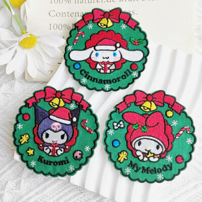 Sanrio Christmas Embroidered Patch | Iron-on or Self-Adhesive Fabric Badge (6.5cm) | Kawaiigiftshop