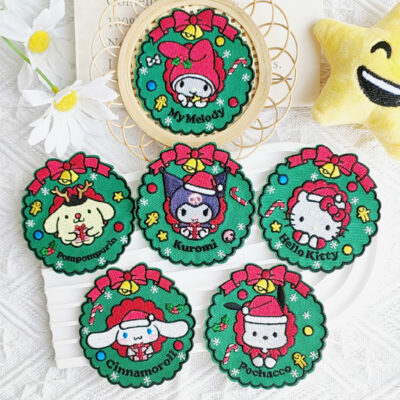 Sanrio Christmas Embroidered Patch | Iron-on or Self-Adhesive Fabric Badge (6.5cm) | Kawaiigiftshop